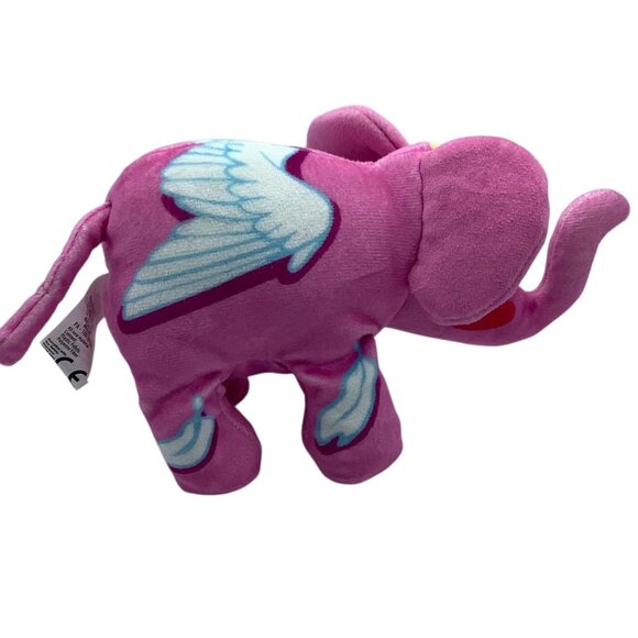 Pop Art Soft Pink Elephant Plush Toy Angel Wings Stuffed Animal 7"x4.5" - Picture 3 of 8